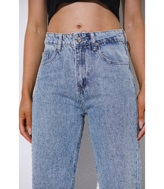 Stone Drop Straight Jeans - Blue