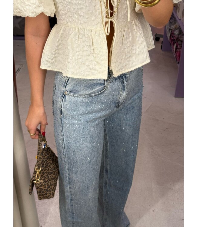 Stone Drop Straight Jeans - Blue