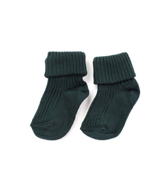 Sokken cotton rib forest green baby