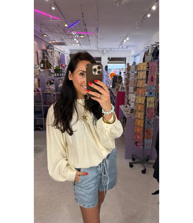 Front Lace Denim Short - Blue