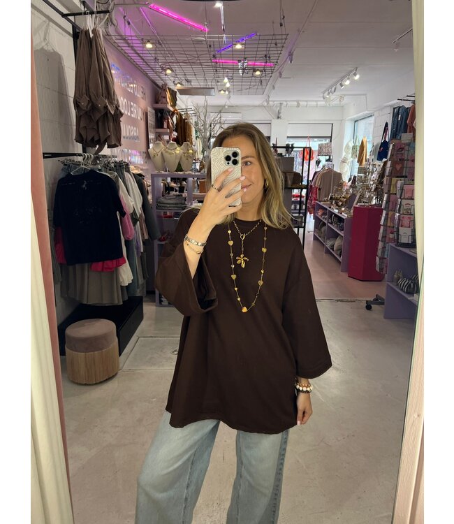 Mybel Oversized Shirt - Brown