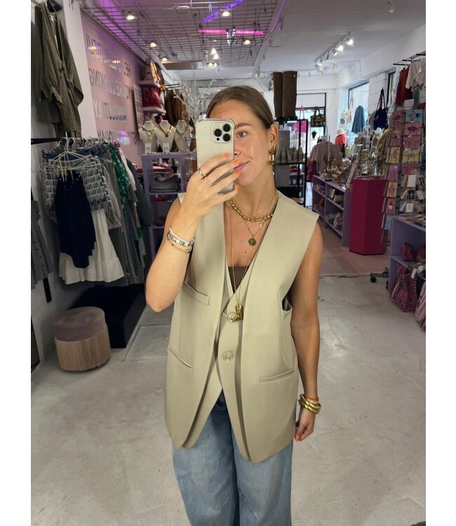 Maud Dubble Gilet - Beige