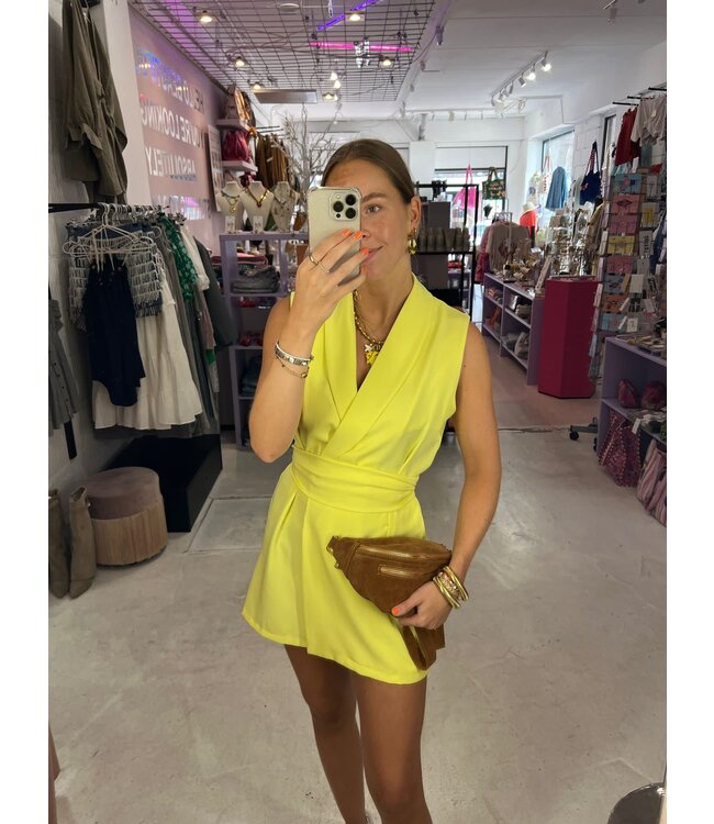 Sofie Blazer Playsuit - Yellow