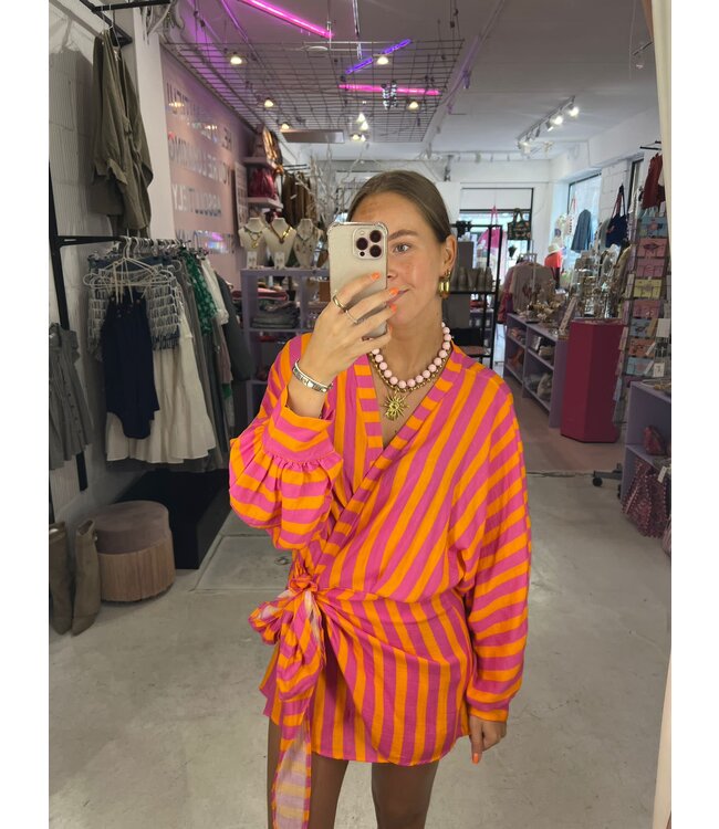 Gaia Dress - Oange/Pink