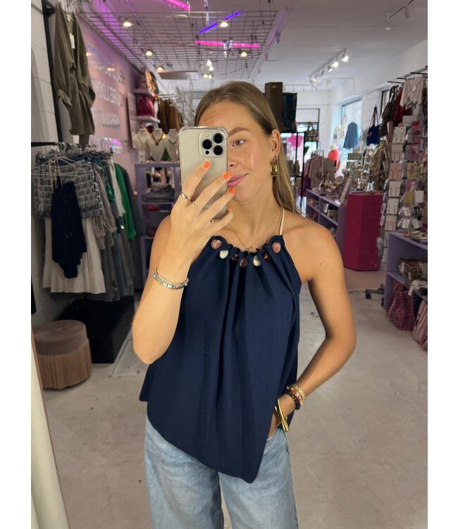 Nova Haltertop - Navy Blue