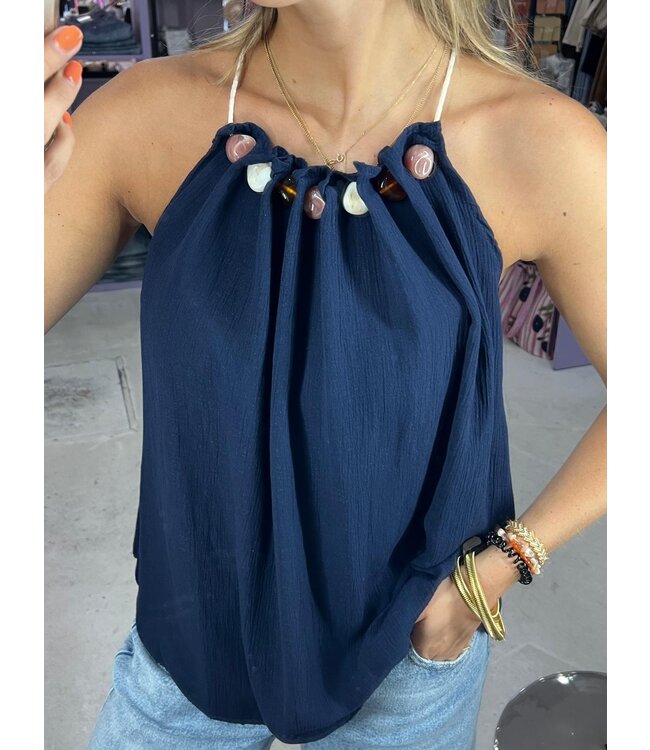 Nova Haltertop - Navy Blue
