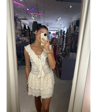 Ivana Ruffle Dress - Off White