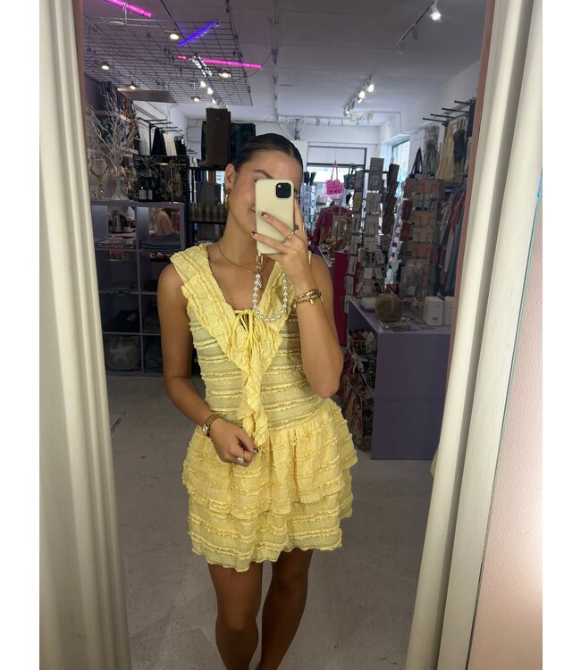 Ivana Ruffle Dress - Yellow