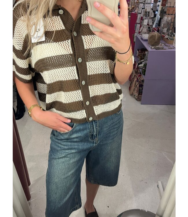 Elin Polo shirt - Brown/Beige