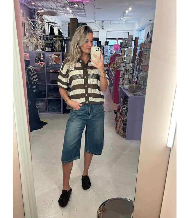 Elin Polo shirt - Brown/Beige