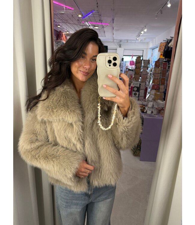 Bella Fur Coat - Beige