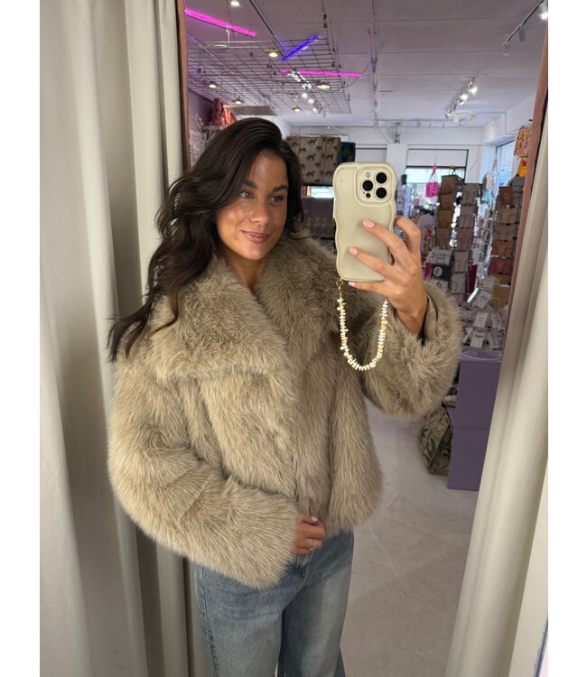 Bella Fur Coat - Beige