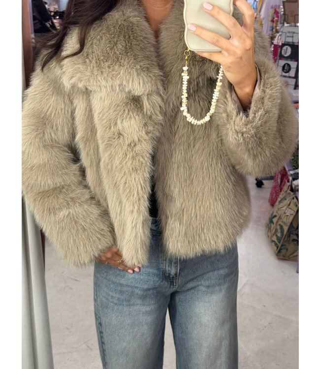 Bella Fur Coat - Beige