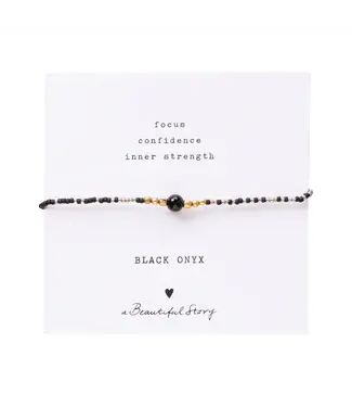 A BEAUTIFUL STORY Iris Card - Black Onyx  Bracelet