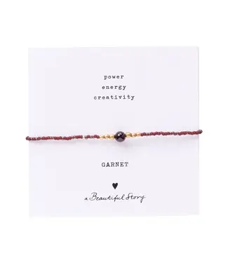 A BEAUTIFUL STORY Iris Card - Garnet Bracelet