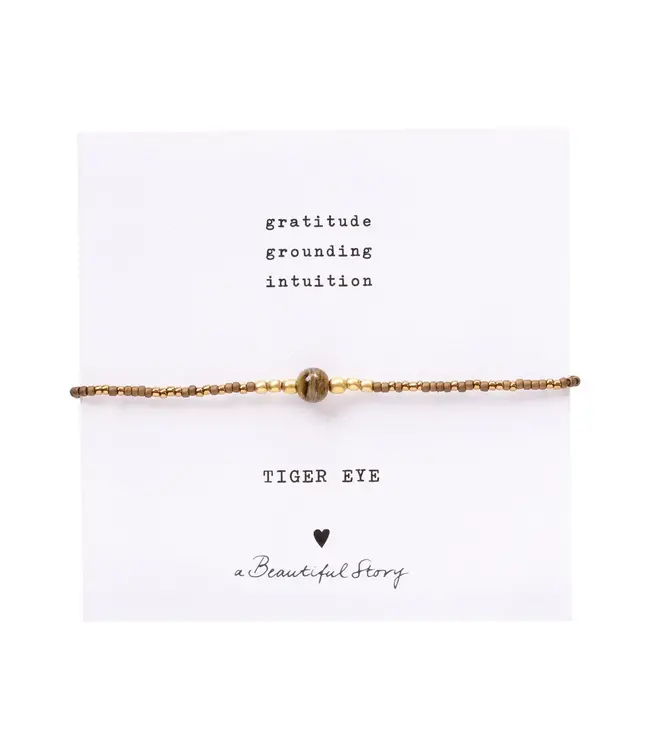 A BEAUTIFUL STORY Iris Card - Tiger Eye Bracelet