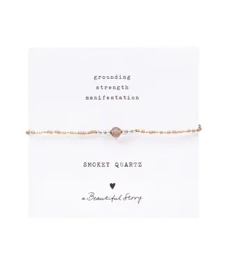 A BEAUTIFUL STORY Iris Card - Smokey Quartz Bracelet
