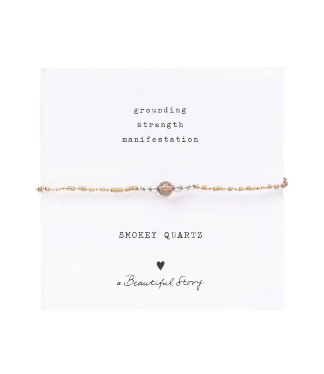 A BEAUTIFUL STORY Iris Card - Smokey Quartz Bracelet