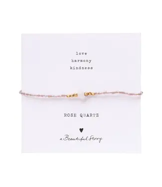 A BEAUTIFUL STORY Iris Card - Rose Quartz Bracelet