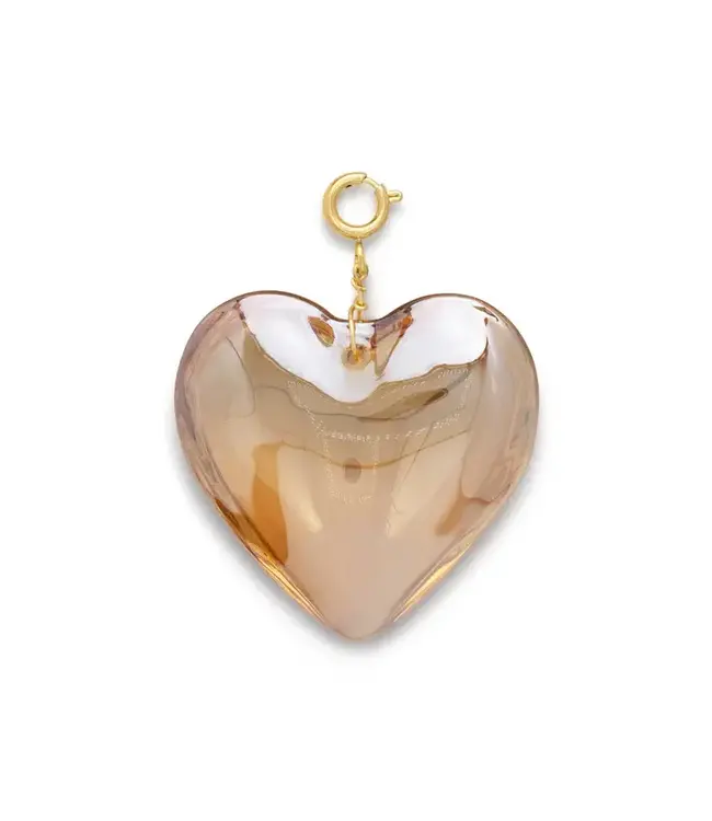 Le Veer Glowing Heart Charm Brown