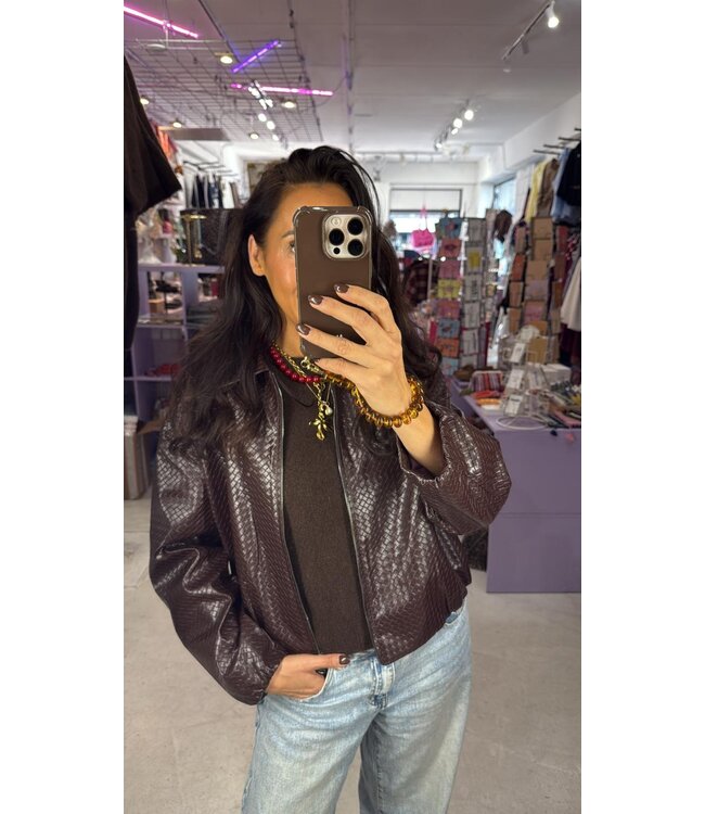 Esmee Jacket - Burgundy/Brown