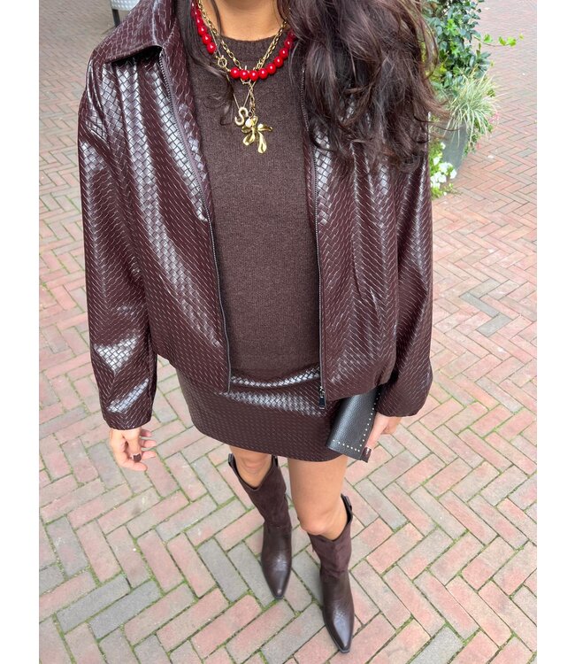 Esmee Jacket - Burgundy/Brown