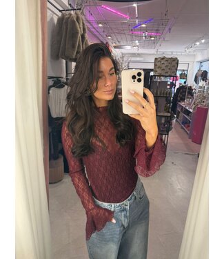 Kaya Lace Top - Bordeaux