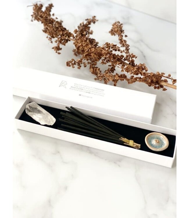 ROCKSTYLE Wierook & Gemstone giftbox: Lavendel/Bergkristal