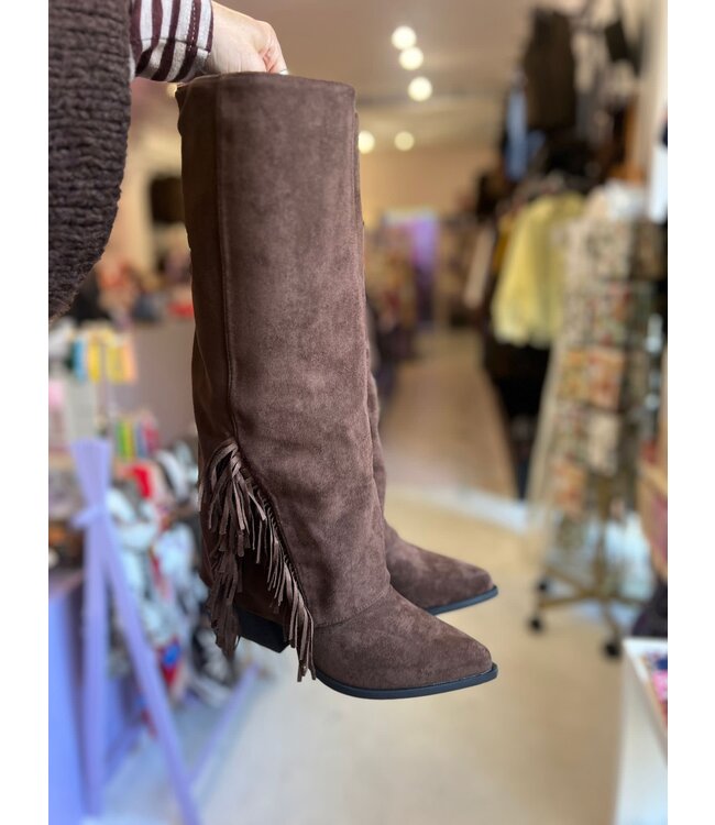 Erynn Fringe Boots - Brown