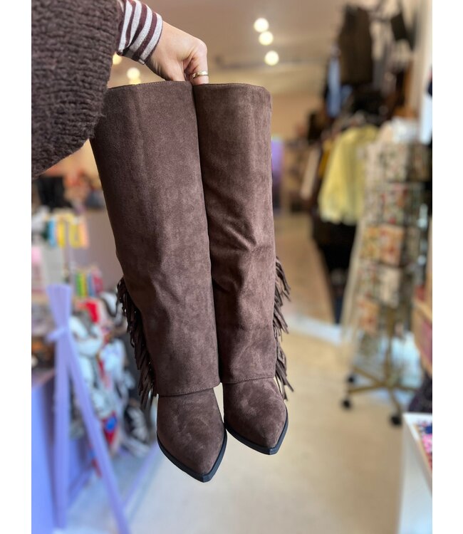 Erynn Fringe Boots - Brown