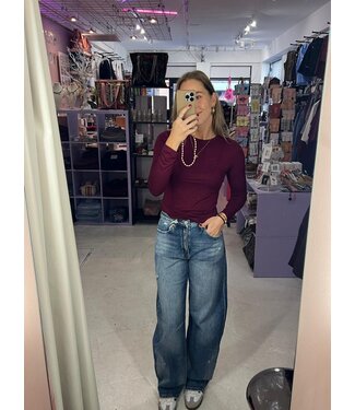 Jamy Barrel Jeans - Blue Damaged