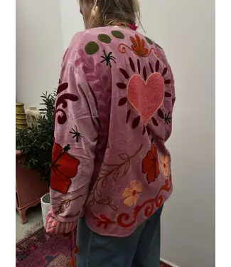 Tout Vintage Velvet Jacket Heart - Pink