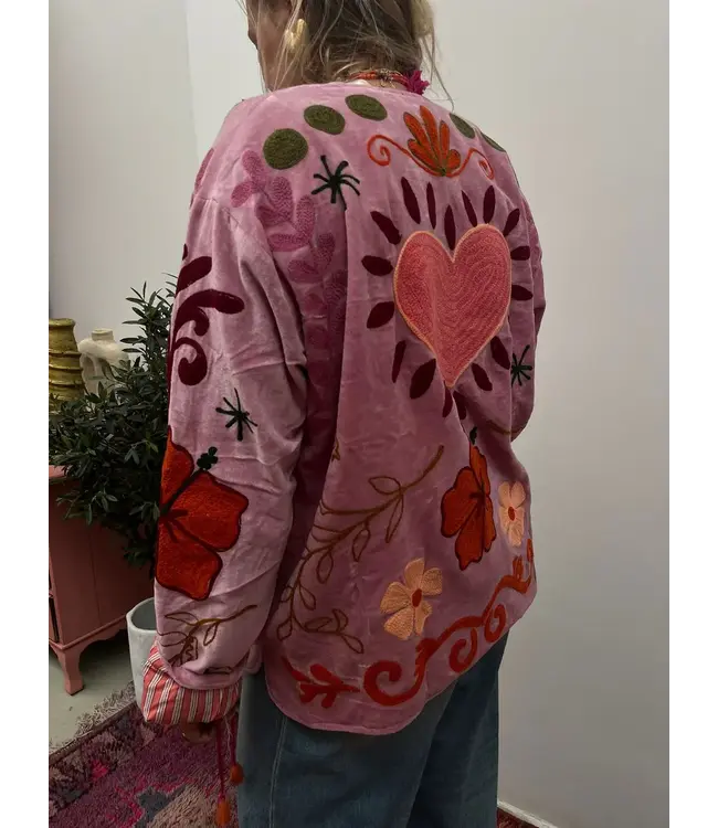 Tout Vintage Velvet Jacket Heart - Pink