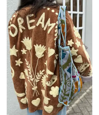 Tout Vintage Velvet Jacket Dream - Brown/Creme