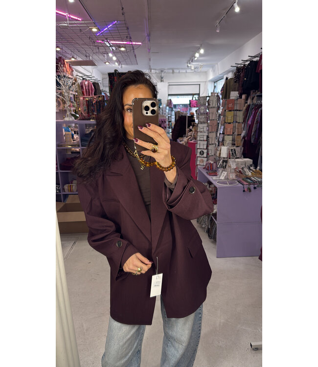 Menna Blazer - Burgundy