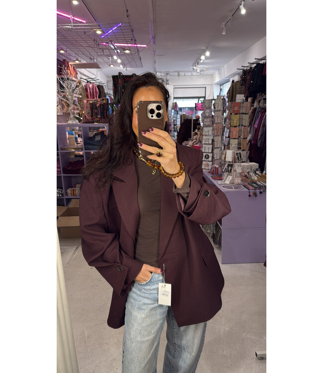 Menna Blazer - Burgundy