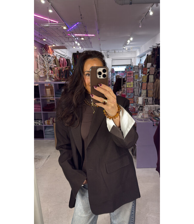 Elenza Oversized Blazer - Brown