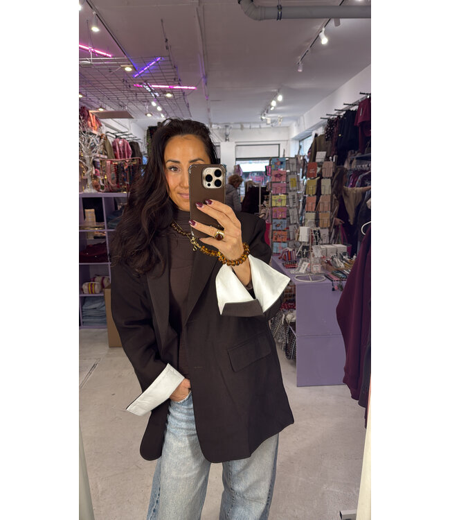 Elenza Oversized Blazer - Brown