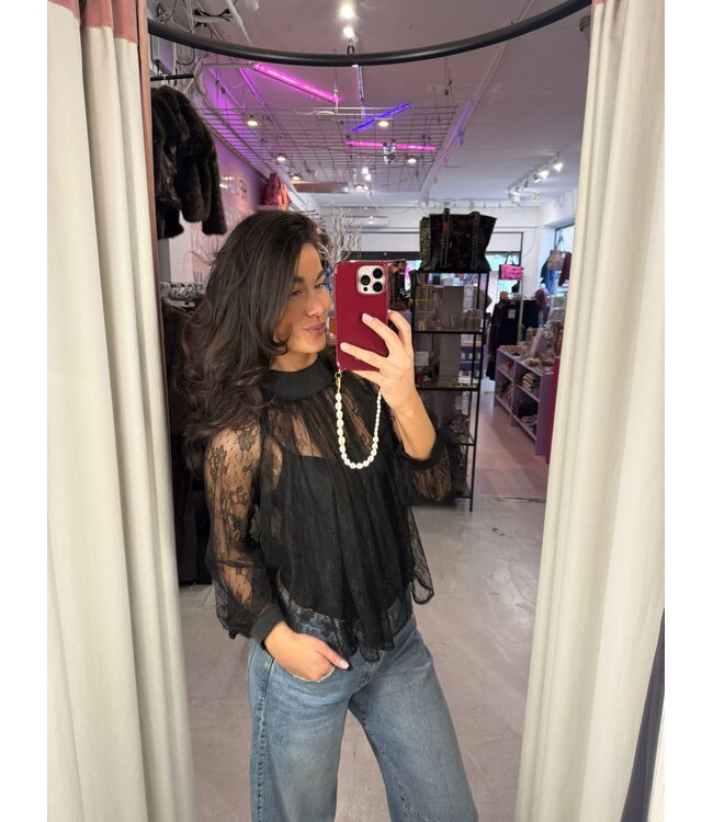 Phoebe Lace Top - Black