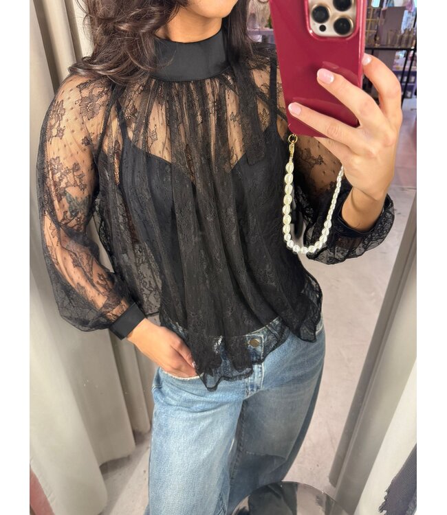 Phoebe Lace Top - Black