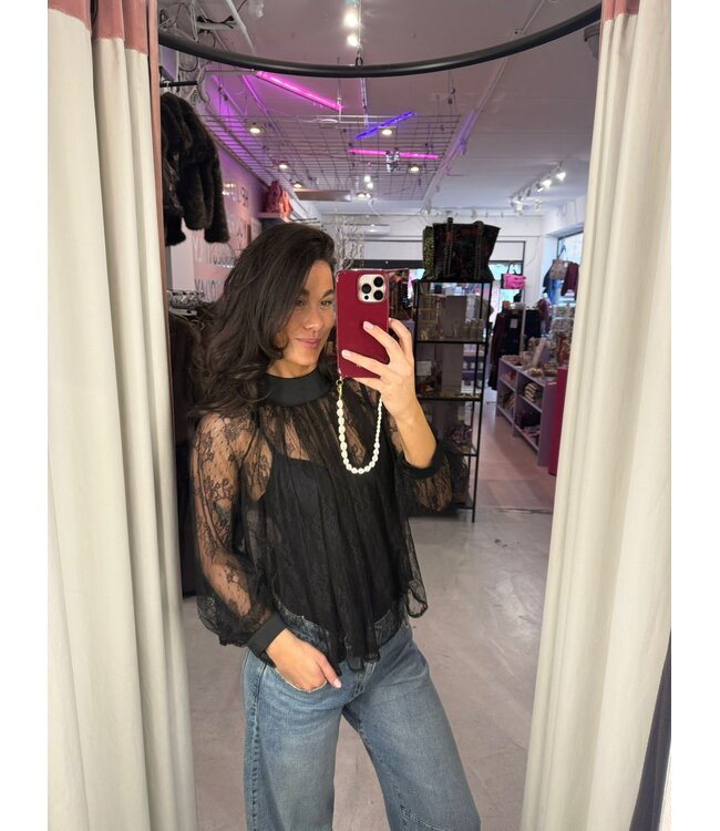 Phoebe Lace Top - Black