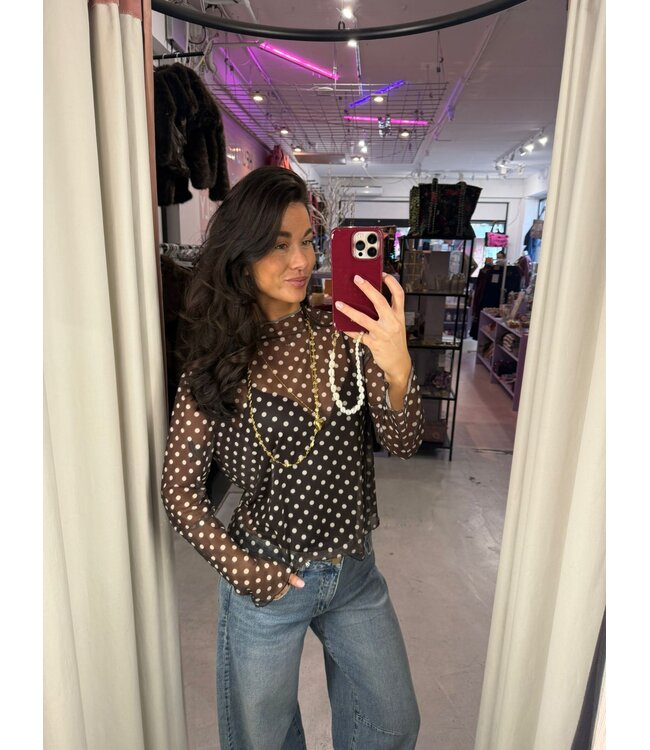 Steffie Dots longsleeve - Brown