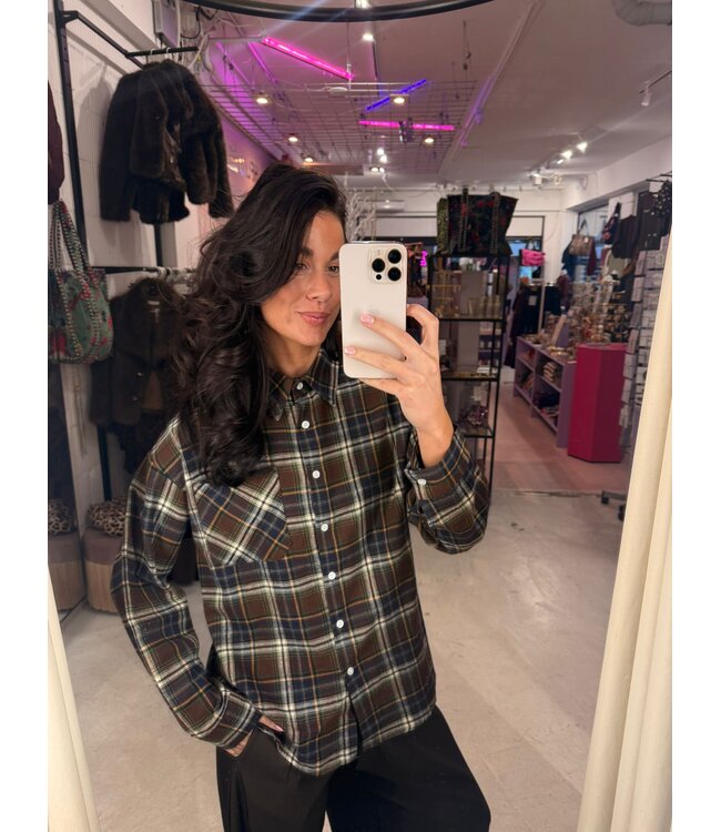 Romy Blouse - Brown/Blue