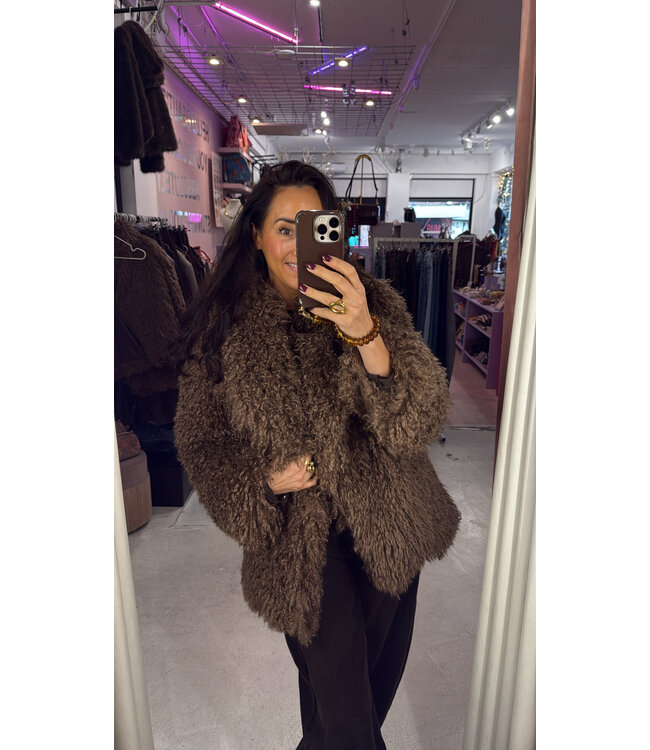 Neva Fringe Jacket - Brown