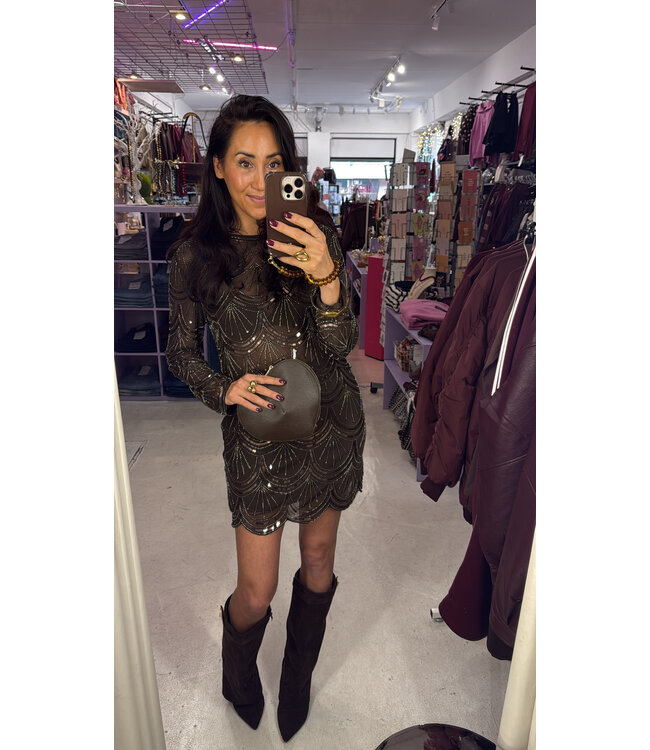 Icelyn Skirt -Brown Sparkle