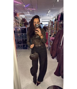 Icelyn Top - Brown Sparkle