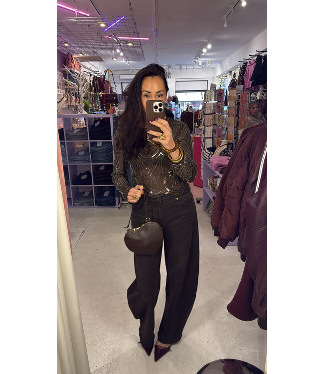 Icelyn Top - Brown Sparkle