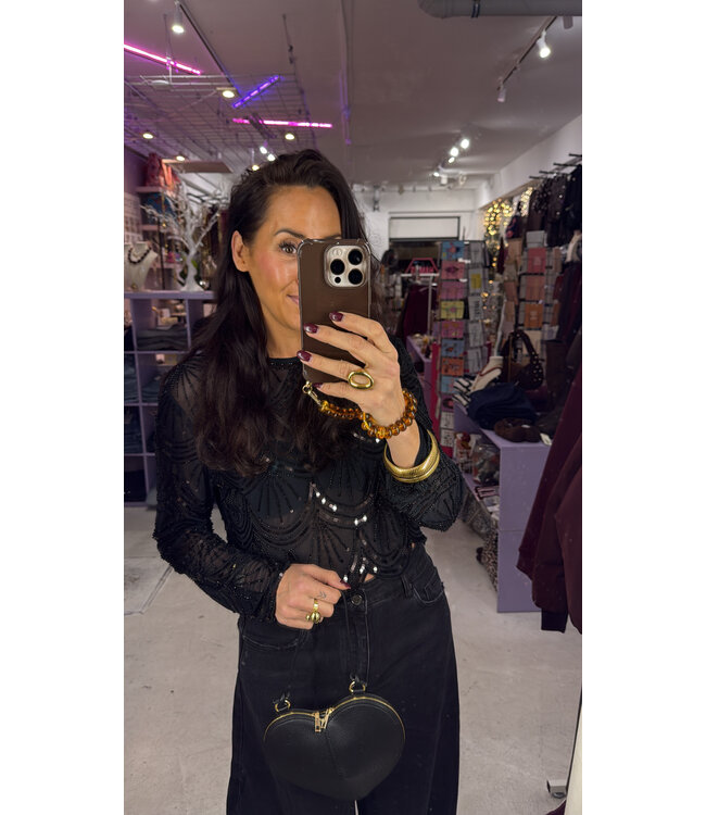 Icelyn Top - Black Sparkle
