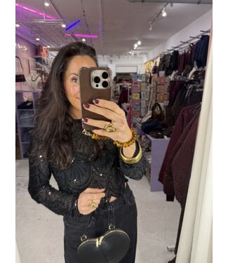Icelyn Top - Black Sparkle