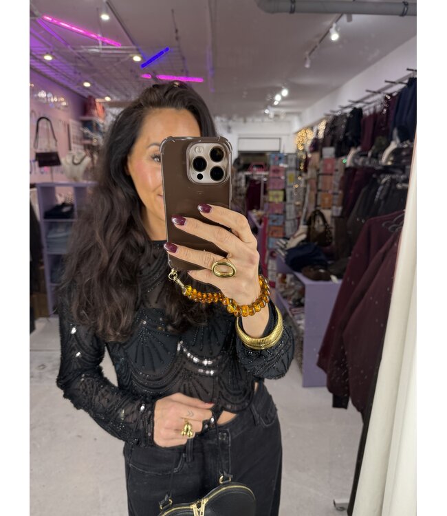 Icelyn Top - Black Sparkle